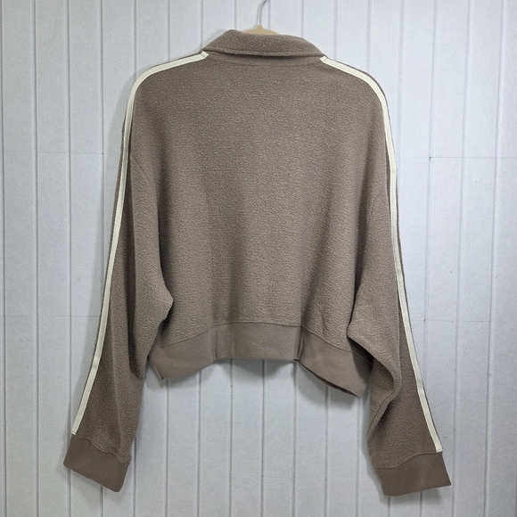 PINK Victoria's Secret Brown Fleece‎ Cropped Pullover XXL - Picture 3 of 11